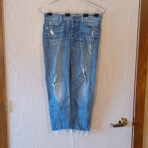 7 for All Mankind Jeans,25,Skinny Boyfriend,Josephina,Unfinished Hem,Button Fly